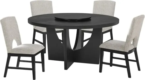 Crown Mark Rupert 5-Piece Black/Gray Dining Set