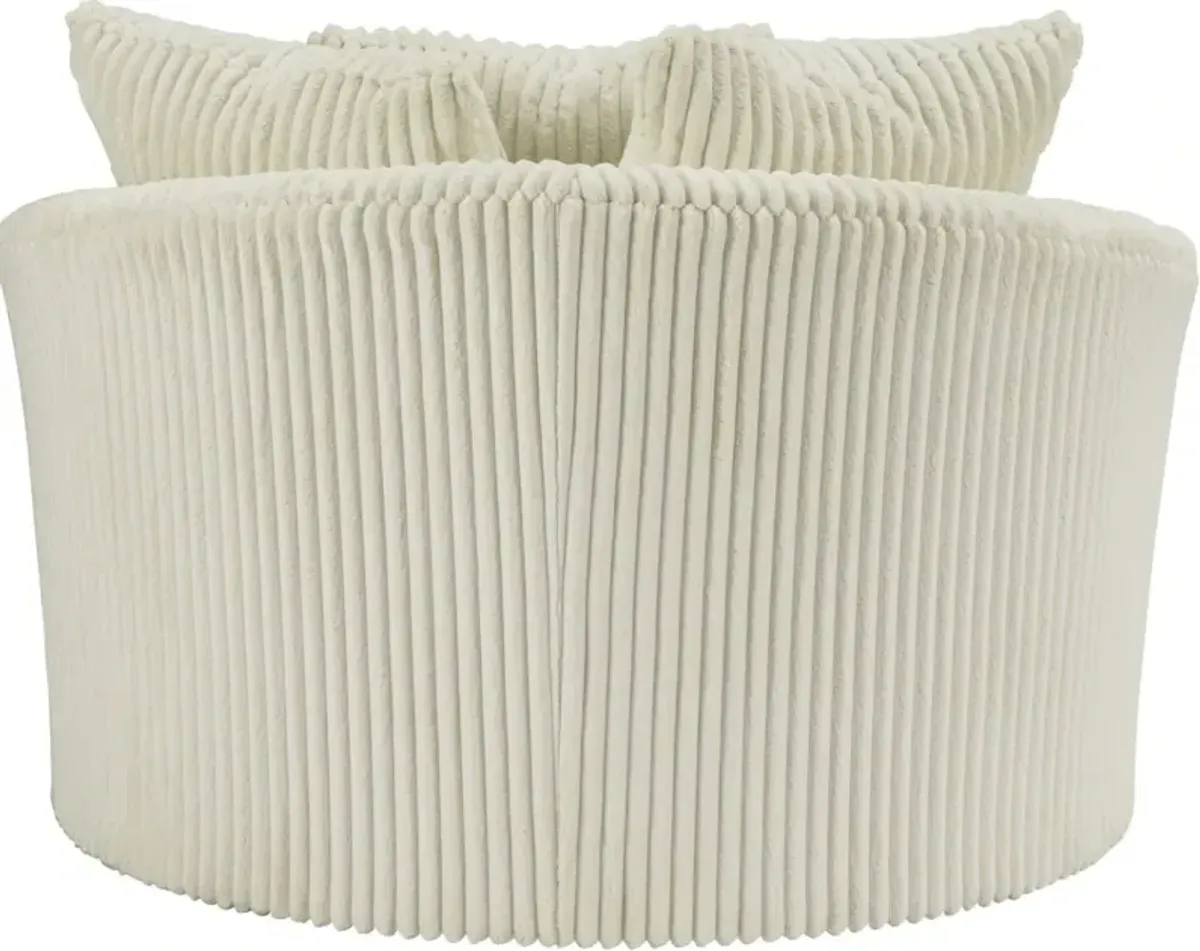 Signature Design by AshleyÂ® Lindyn Ivory Oversized Swivel Accent Chair