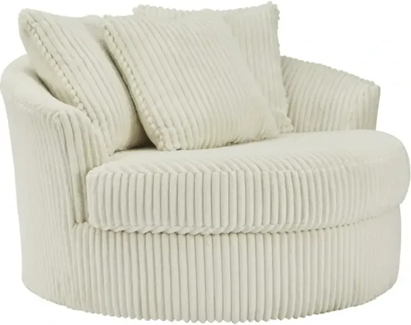 Signature Design by AshleyÂ® Lindyn Ivory Oversized Swivel Accent Chair