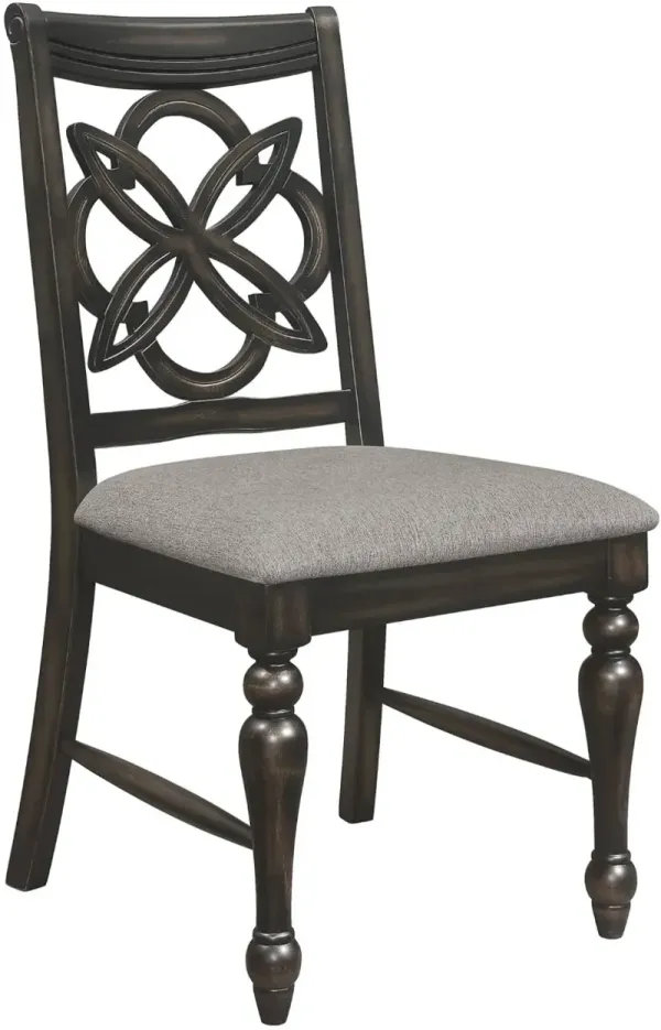Crown Mark Hilara 2-Piece Dark Brown/Gray Side Chair Set
