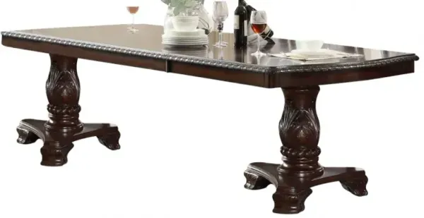 Crown Mark Kiera Rich Brown Double Pedestal Dining Table