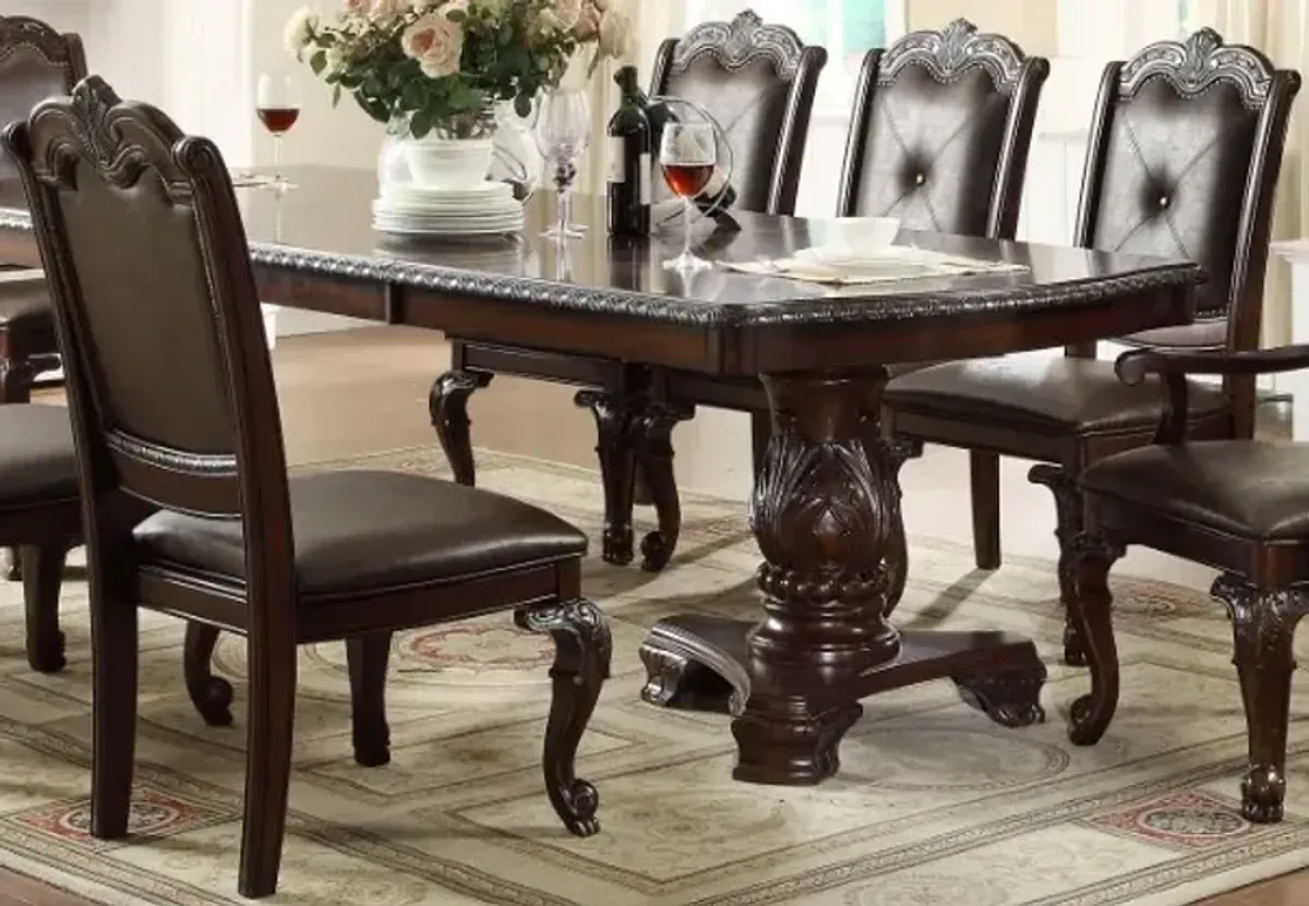 Crown Mark Kiera 5-Piece Brown Dining Table Set