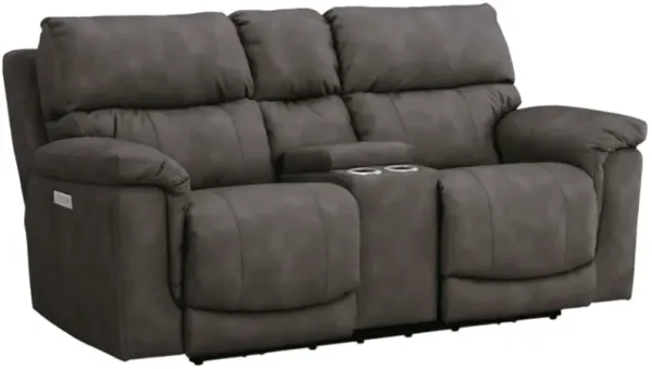 HomeStretch Cosmo Pewter Power Reclining Loveseat