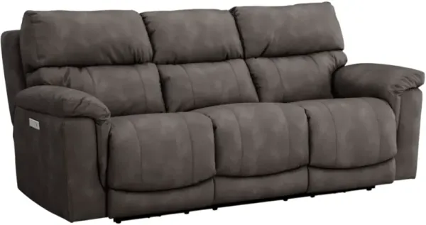 HomeStretch Cosmo Pewter Power Reclining Sofa