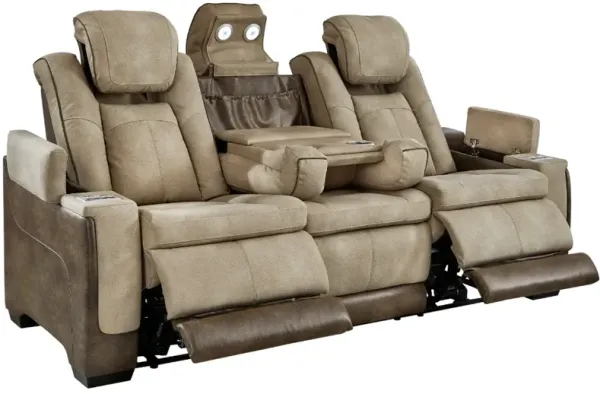 Signature Design by AshleyÂ® Next-Gen DuraPella Sand Power Reclining Sofa with Adjustable Headrest