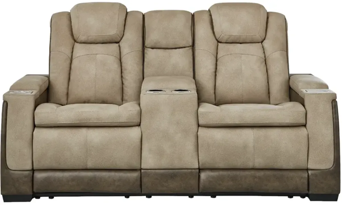 Signature Design by AshleyÂ® Next-Gen DuraPella Two-tone Sand Power Reclining Loveseat with Console