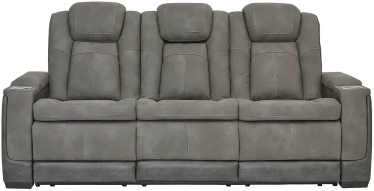 Signature Design by AshleyÂ® Next-Gen DuraPella Two-tone Slate Power Reclining Sofa