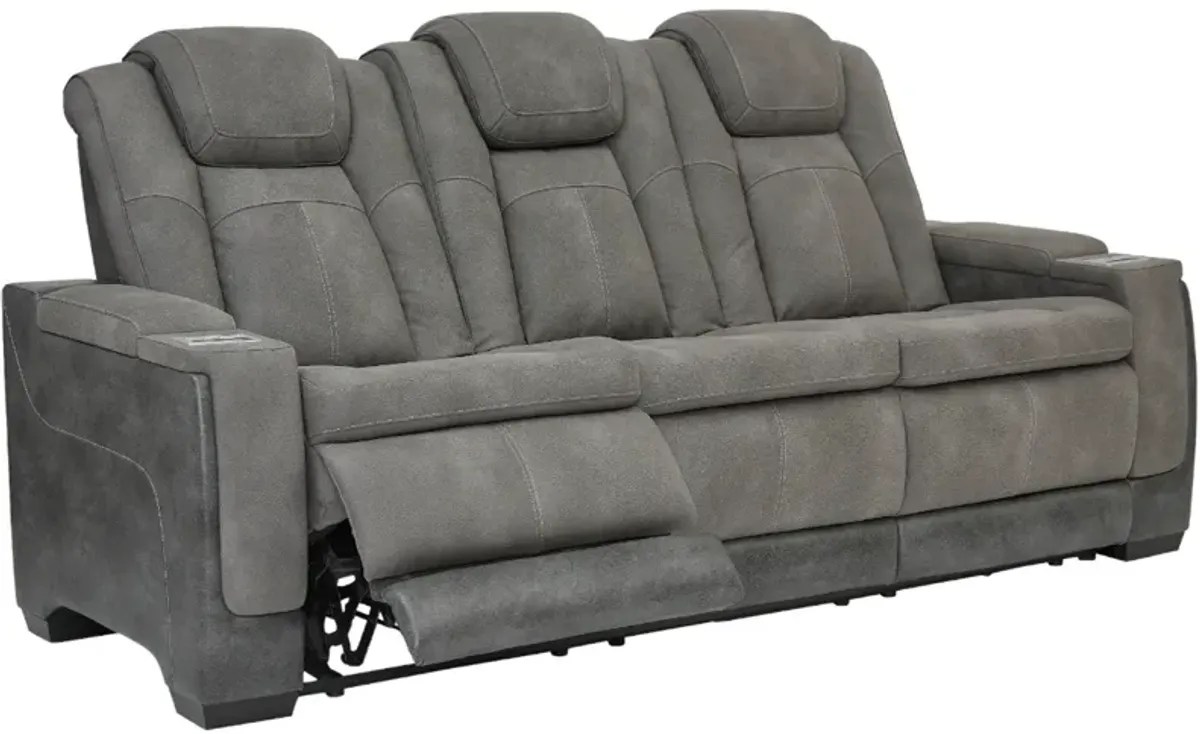 Signature Design by AshleyÂ® Next-Gen DuraPella Two-tone Slate Power Reclining Sofa
