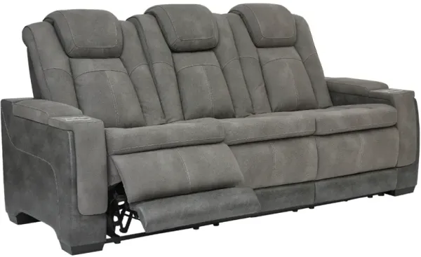 Signature Design by AshleyÂ® Next-Gen DuraPella Two-tone Slate Power Reclining Sofa