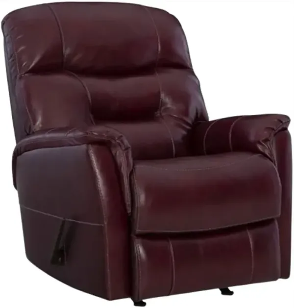 HomeStretch Napoli Burgundy Manual Rocker Recliner