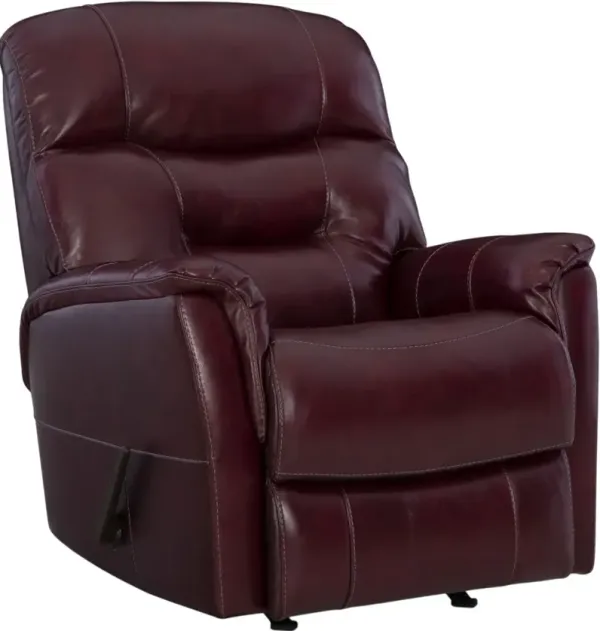 HomeStretch Napoli Burgundy Manual Rocker Recliner