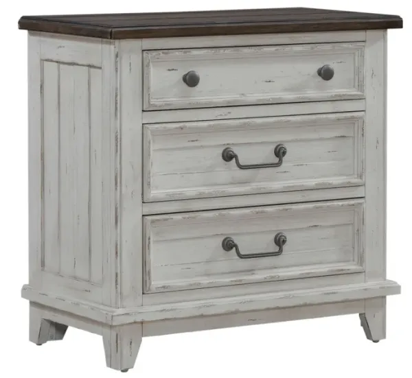 Liberty Furniture River Place Riverstone White/Tobacco Nightstand