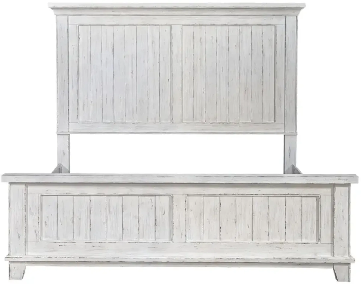 Liberty Furniture River Place Riverstone White King Panel Bed