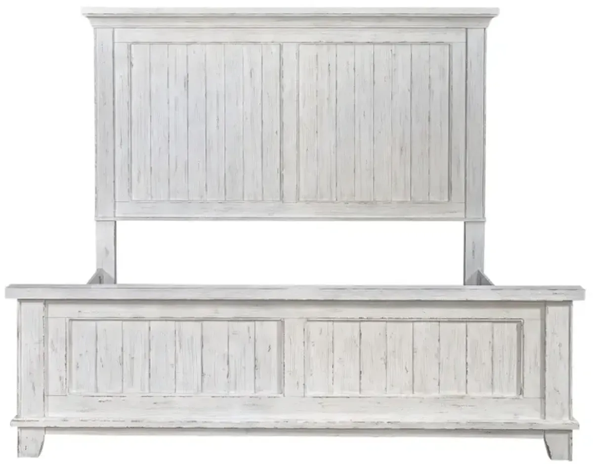 Liberty Furniture River Place Riverstone White Queen Panel Bed