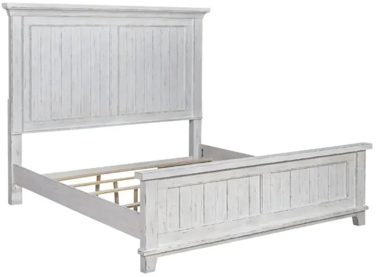Liberty Furniture River Place Riverstone White Queen Panel Bed