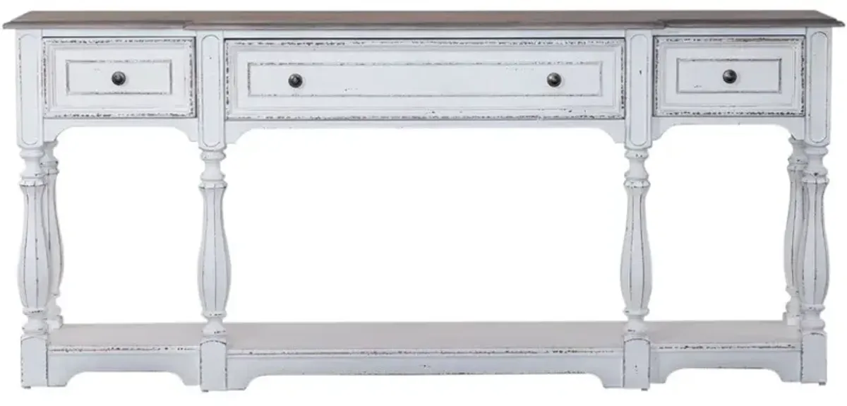 Liberty Furniture Magnolia Manor Antique White/Weathered Bark 72'' Console Table
