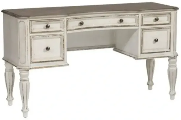 Liberty Furniture Magnolia Manor Antique White/Weathered Bark Vanity Desk