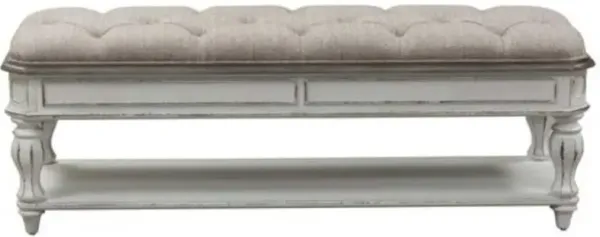 Liberty Furniture Magnolia Manor Antique White Bed Bench