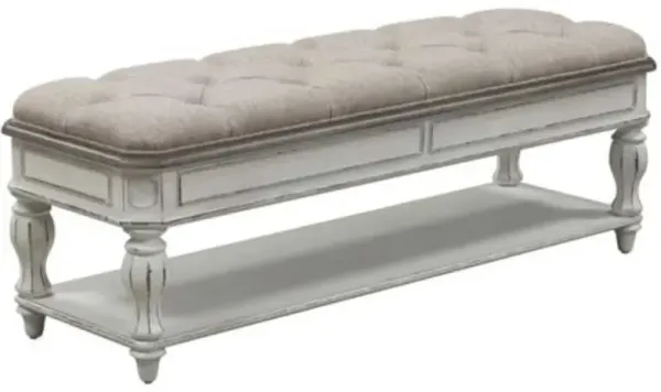 Liberty Furniture Magnolia Manor Antique White Bed Bench
