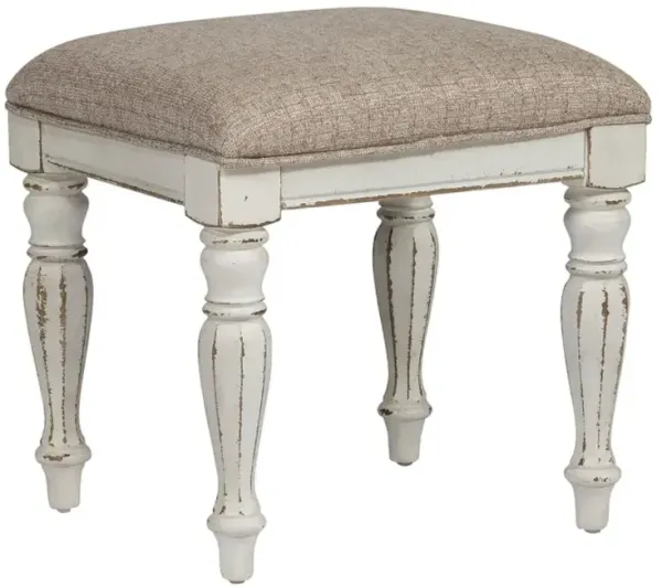 Liberty Furniture Magnolia Manor Antique White/Weathered Bark Vanity Stool
