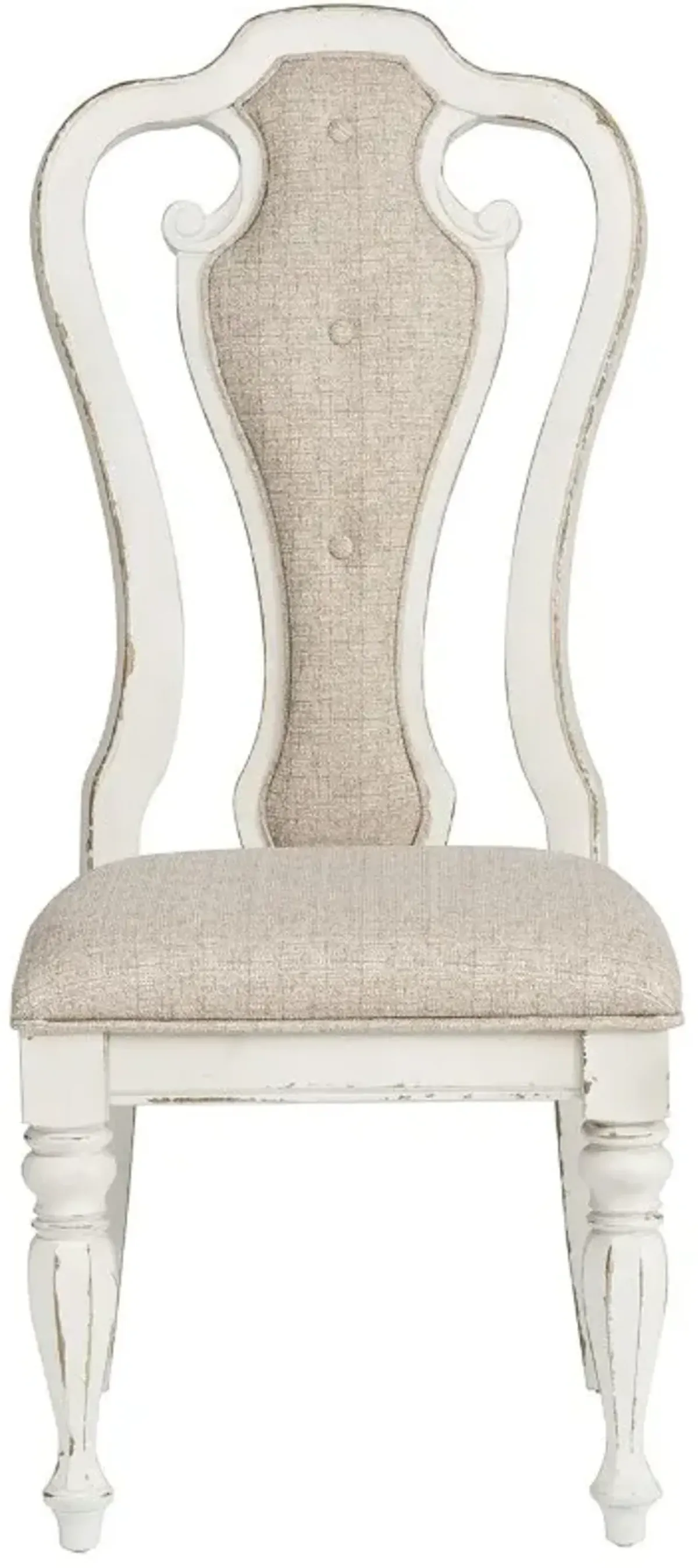 Liberty Furniture Magnolia Manor Antique White/Ivory Splat Back Upholstered Side Chair