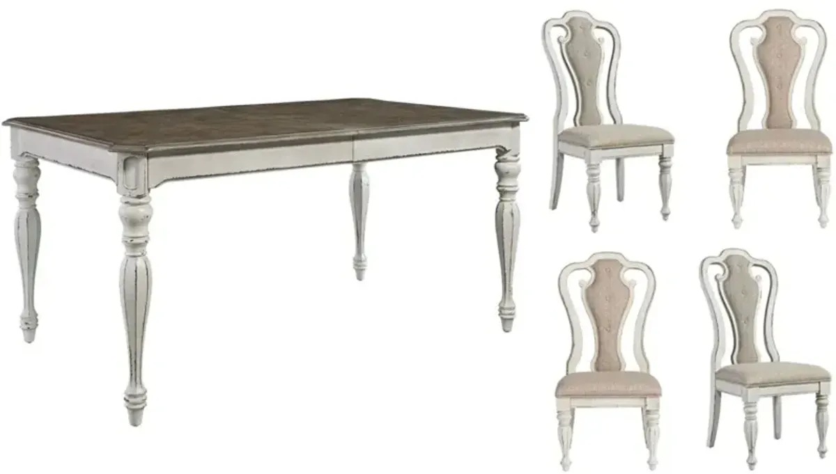 Liberty Furniture Magnolia Manor 5-Piece Antique White/Ivory Rectangular Dining Set