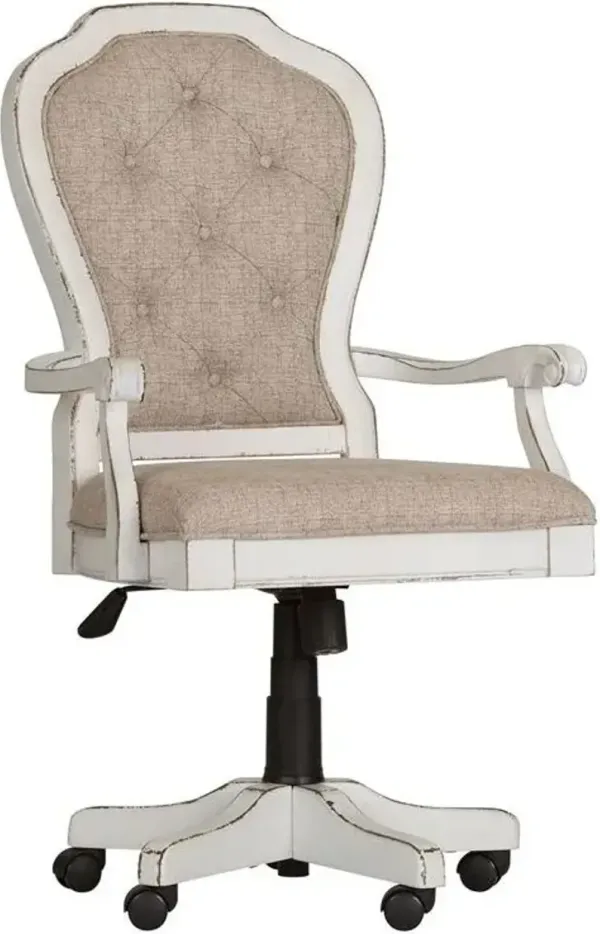 Liberty Furniture Magnolia Manor Antique White/Ivory Jr Executive Desk Chair