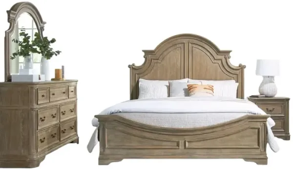 Liberty Furniture Magnolia Manor 4-Piece Weathered Bisque King Bedroom Set