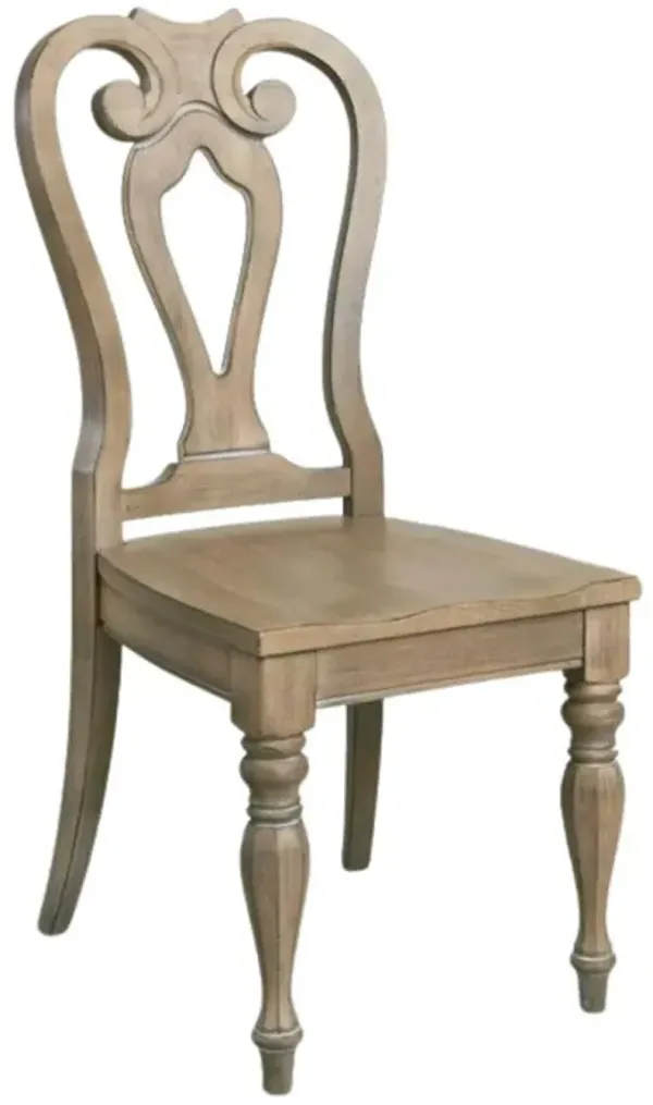 Liberty Furniture Magnolia Manor Weathered Bisque Splat Back Side Chair