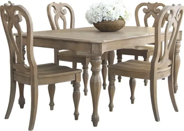 Liberty Furniture Magnolia Manor 5-Piece Weathered Bisque Dining Table Set