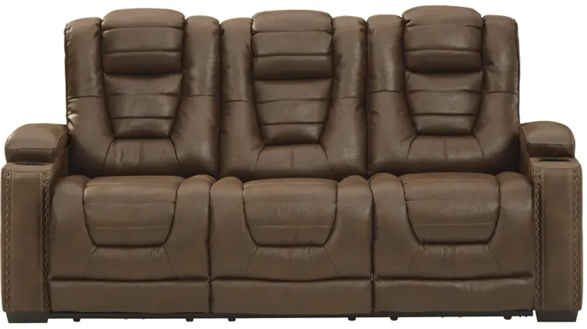 Signature Design by AshleyÂ® Owner's Box Thyme Power Reclining Sofa with Adjustable Headrest