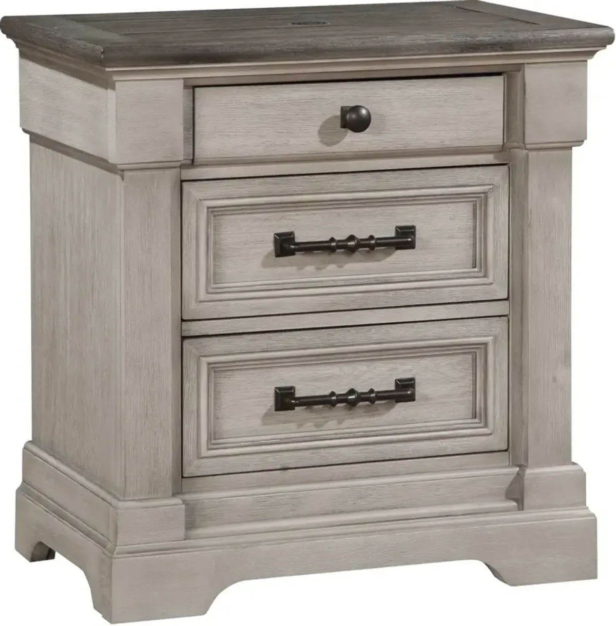 Holland House Furniture Woodbridge Dark Grey/Light Grey Nightstand