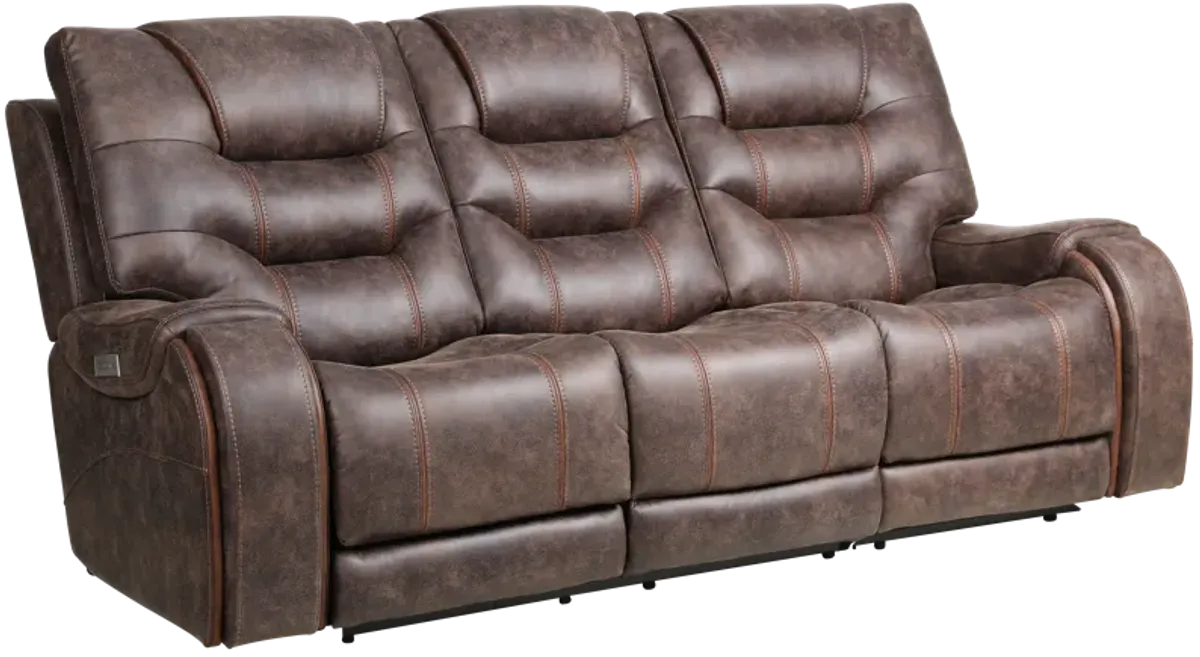 Moto Motion Brentwood Walnut Power Reclining Sofa