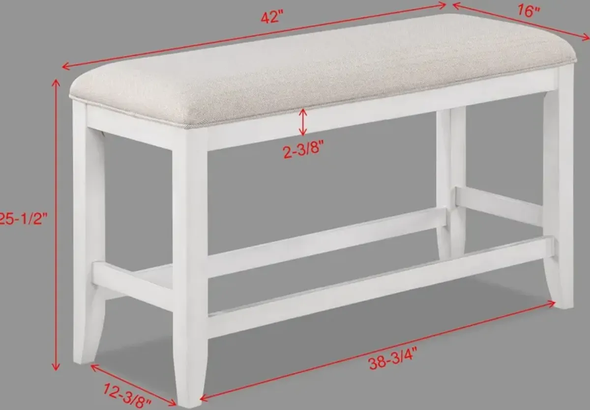 Crown Mark Wendy Gray/White Counter Bench