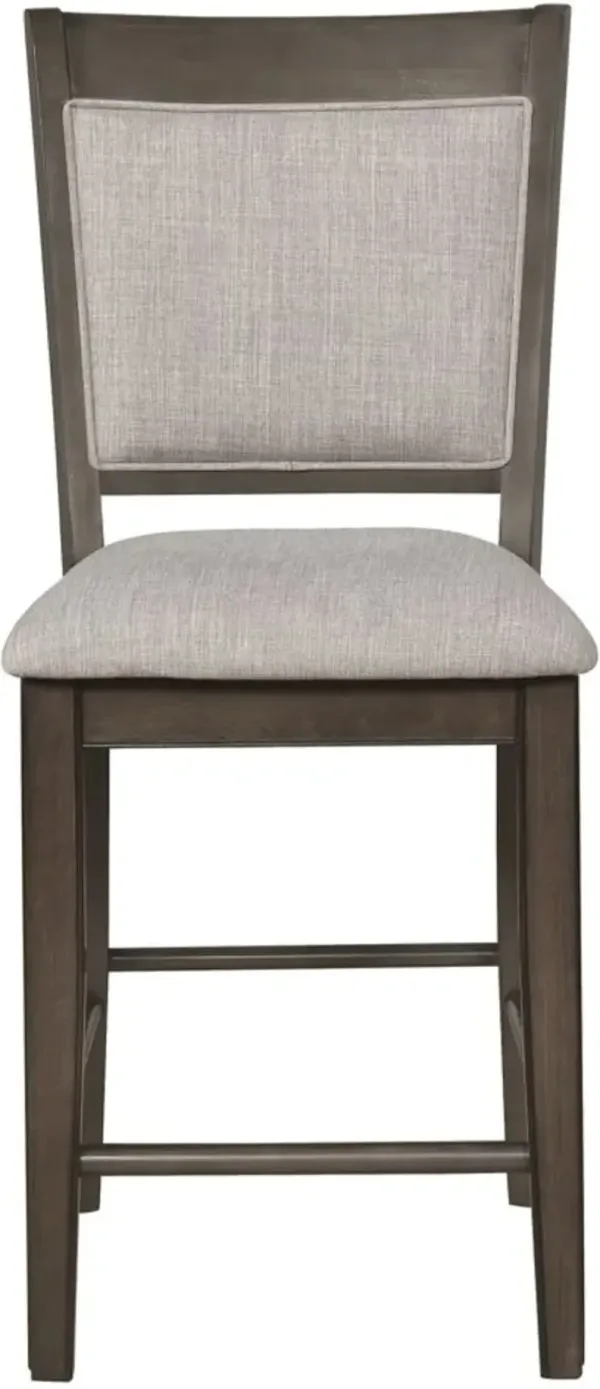 Crown Mark Fulton Brown/Grey Counter Dining Side Chair