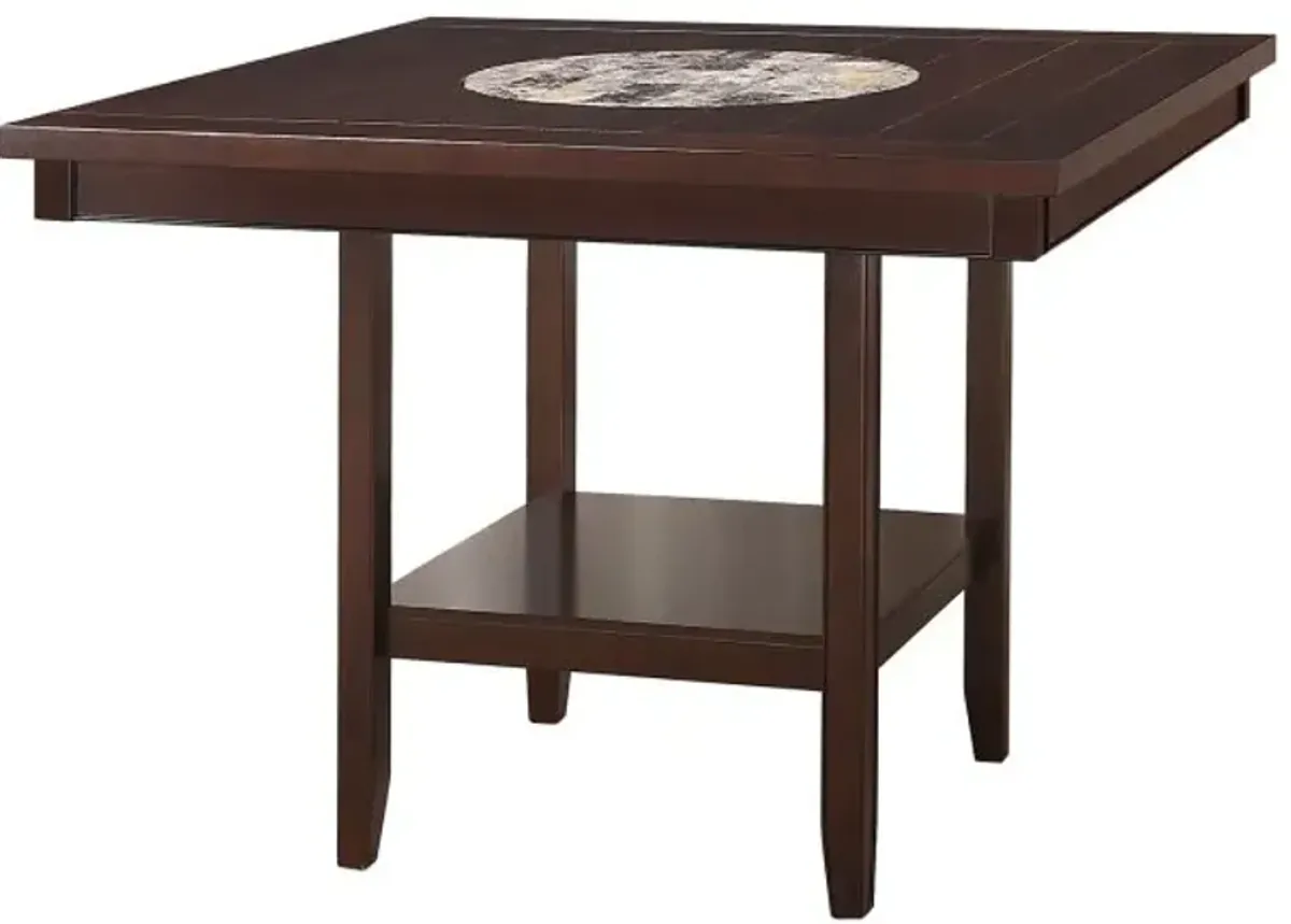 Crown Mark Fulton 5 Piece Vintage Dark Walnut Counter Height Dining Table Set