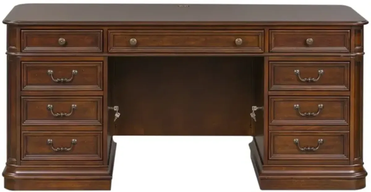 Liberty Furniture Brayton Manor Cognac Jr Executive Desk