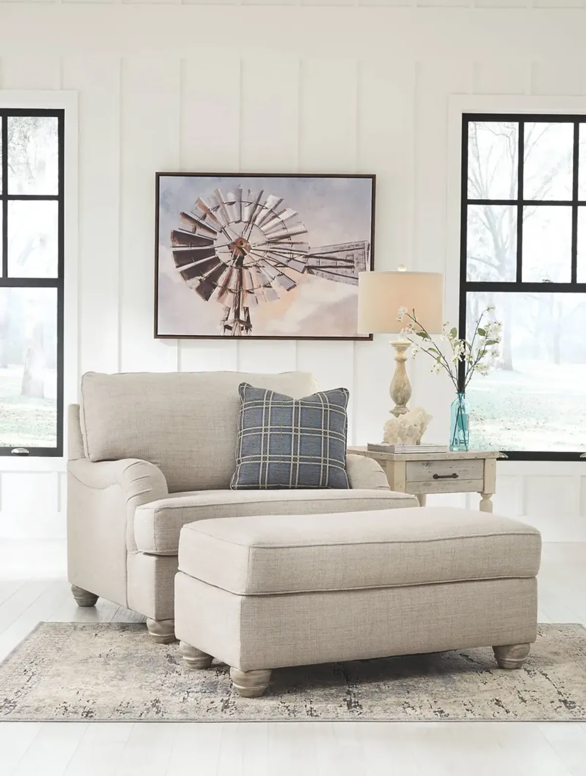 BenchcraftÂ® Traemore Linen Ottoman