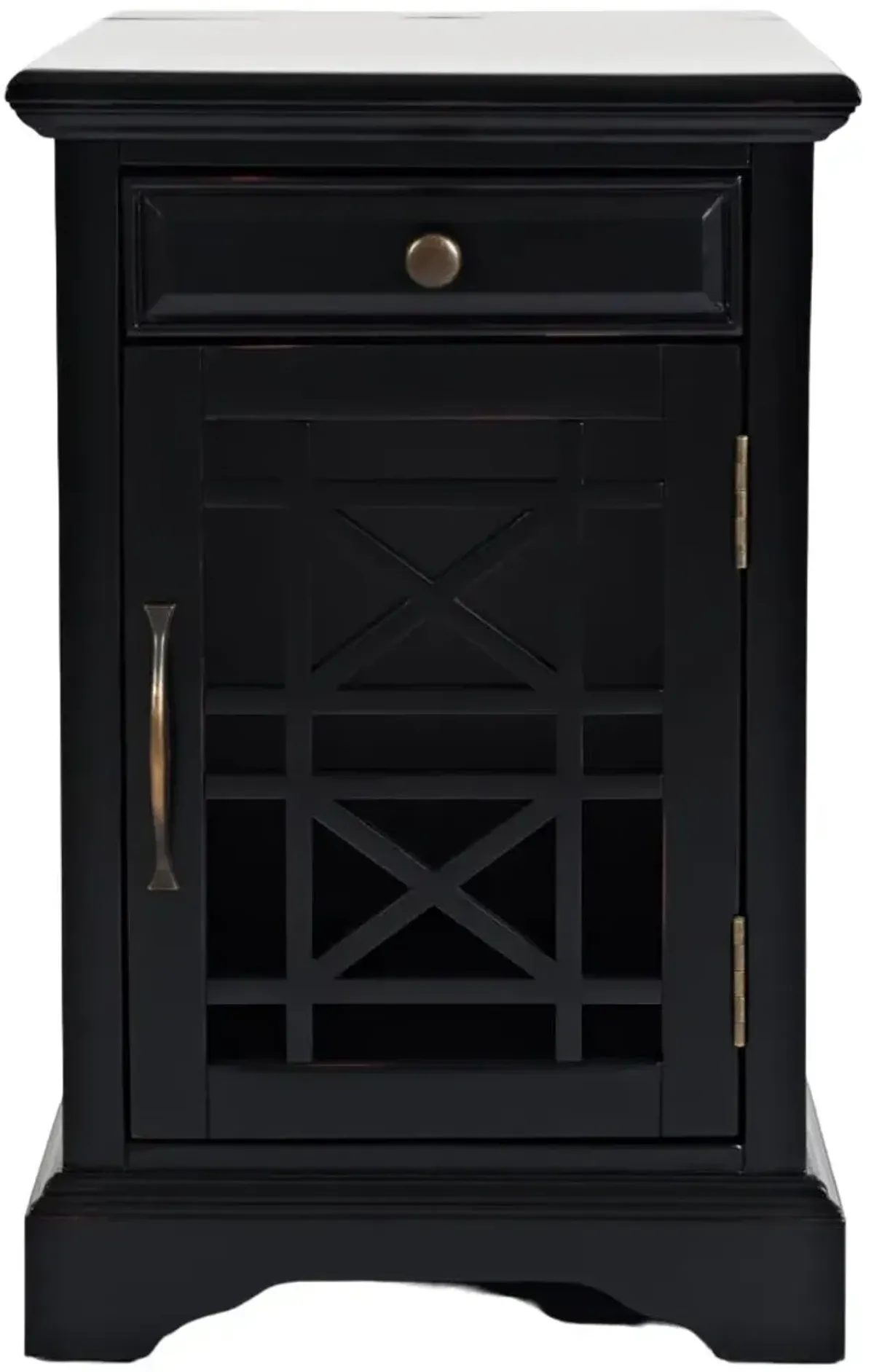 Jofran Inc. Craftsman Antique Black Power Chairside Table