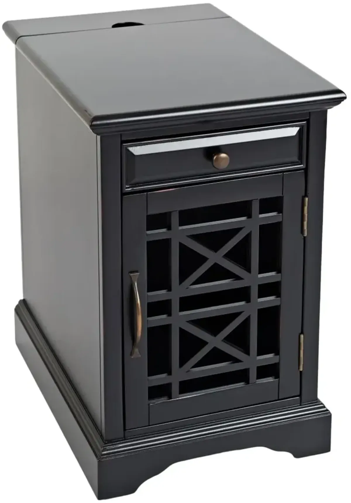 Jofran Inc. Craftsman Antique Black Power Chairside Table