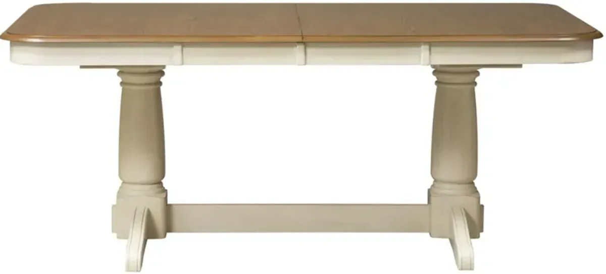 Liberty Furniture Springfield Honey/Cream Double Pedestal Table