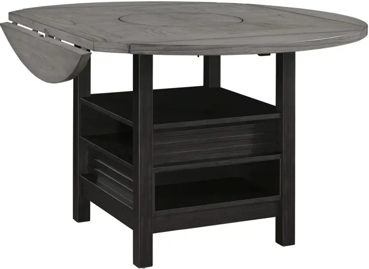 Crown Mark Cline 5-Piece Black/Light Grey Counter Height Dining Set