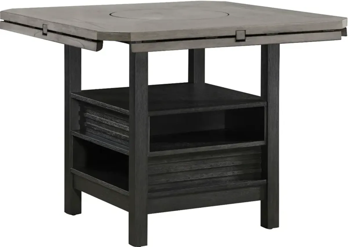 Crown Mark Cline Light Gray Counter Height Table with Black Base