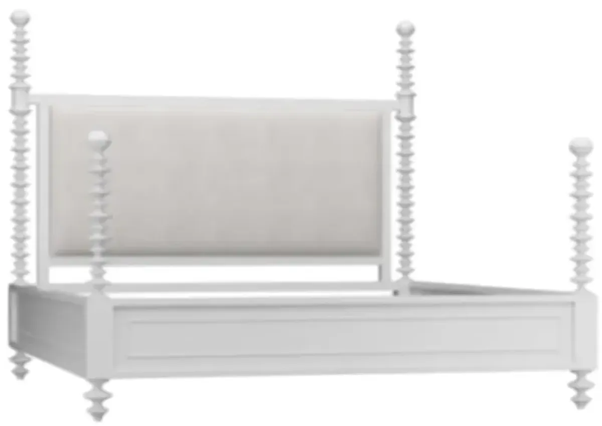 Elizabeth Ann Home Capri True White King Upholstered Poster Bed