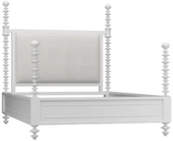 Elizabeth Ann Home Capri True White Queen Upholstered Poster Bed