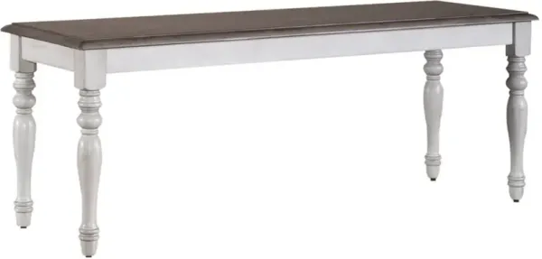 Liberty Furniture Ocean Isle Antique White/Weathered Pine Dining Bench