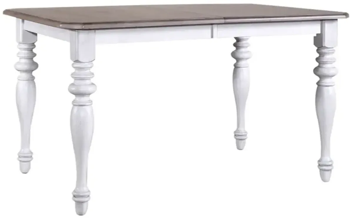 Liberty Furniture Ocean Isle Weathered Pine Top Dining Leg Table with Antique White Base