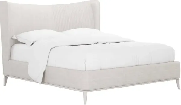 A.R.T. FurnitureÂ® Mezzanine Dove Gray King Upholstered Panel Bed