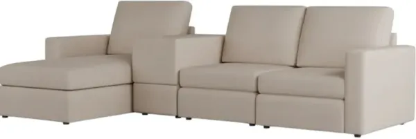 Kevin CharlesÂ® Mod 4-Piece Nantes Beige Sectional and Chaise