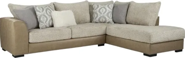 Albany Industries Mysa 2-Piece Oatmeal Right-Arm Facing Sectional and Chaise